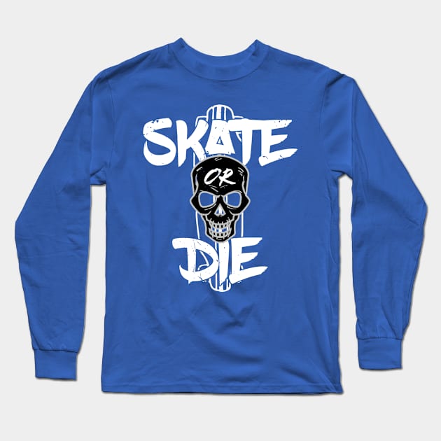 Skateboard And Skull 2 Long Sleeve T-Shirt by atomguy